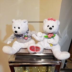 Ty Beanie Babies Set - WE DO the Wedding Bear Bride & Groom Duo